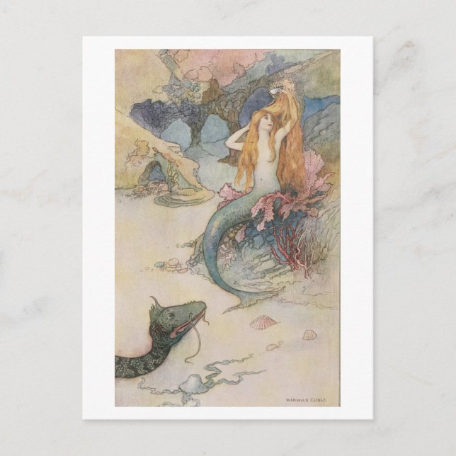 Sjöjungfru Warwick Goble Vykort (Framsida)