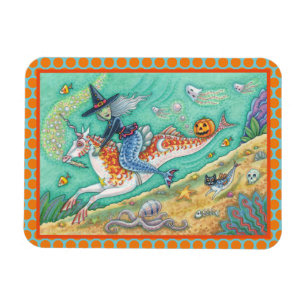 SJÖJUNGFRU WITCH, HALLOWEEN MERHORSE FANTASY MAGNE MAGNET