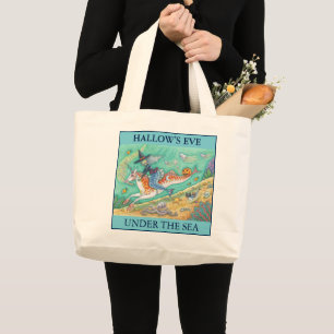 SJÖJUNGFRU WITCH, HALLOWEEN MERHORSE JUMBO TOTE BA TYGKASSE