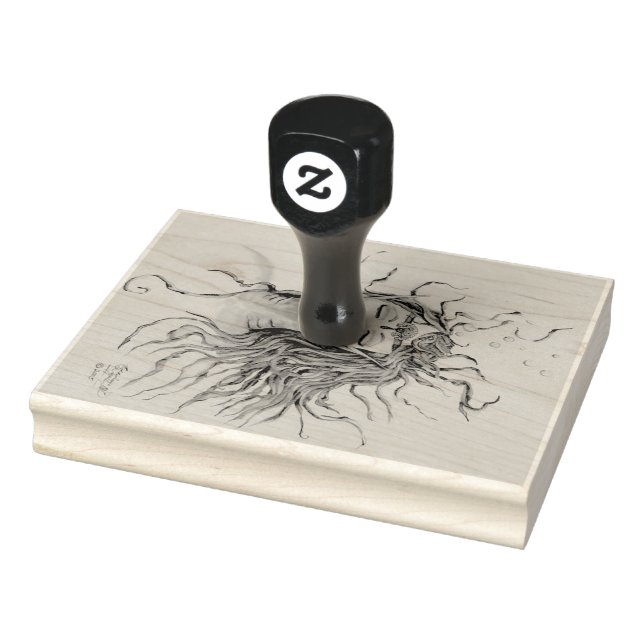 Sjöjungfru Woman Girl Head Ansikte Porträtt Dam Stämpel (Stämpel)