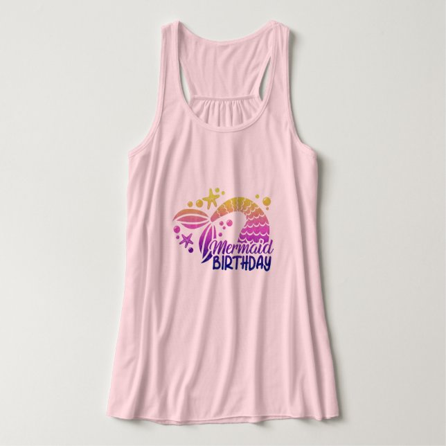 Sjöjungfru Womens Plus Storlek Linne Med Racerback (Design framsida)