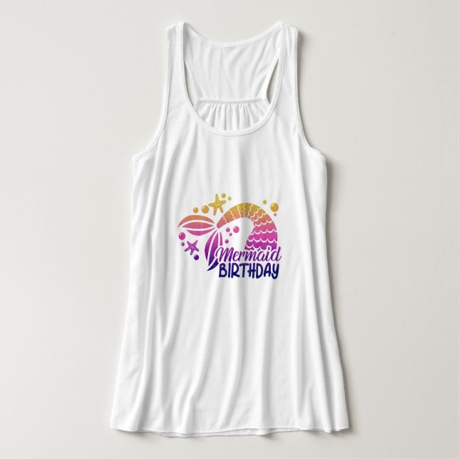 Sjöjungfru Womens Plus Storlekt Tanktop Linne Med Racerback (Design framsida)
