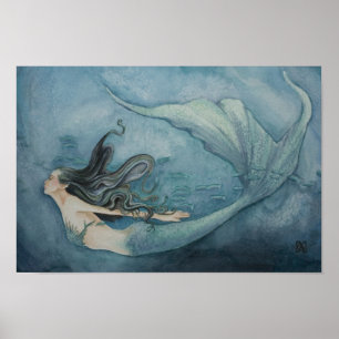 Sjöjungfruaffisch Poster