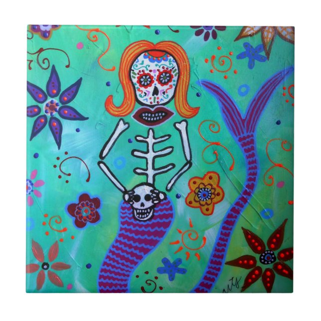 SJÖJUNGFRUAQUAMARINE KAKELPLATTA (Framsidan)