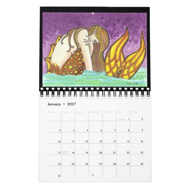 Sjöjungfruar av 2011 års konstkalender för fantasi kalender (Jan 2027)