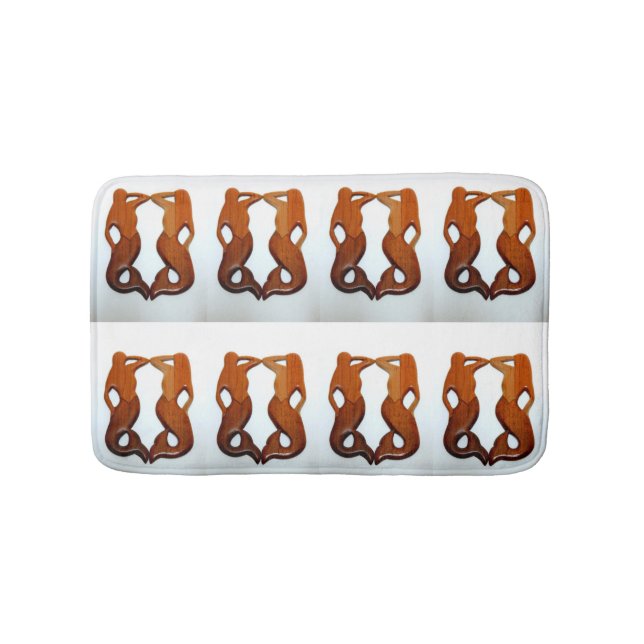 sjöjungfruar av karvat körsbär badrumsmatta (Framsidan)