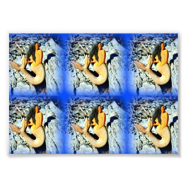 sjöjungfruar blå fototryck (Framsidan)