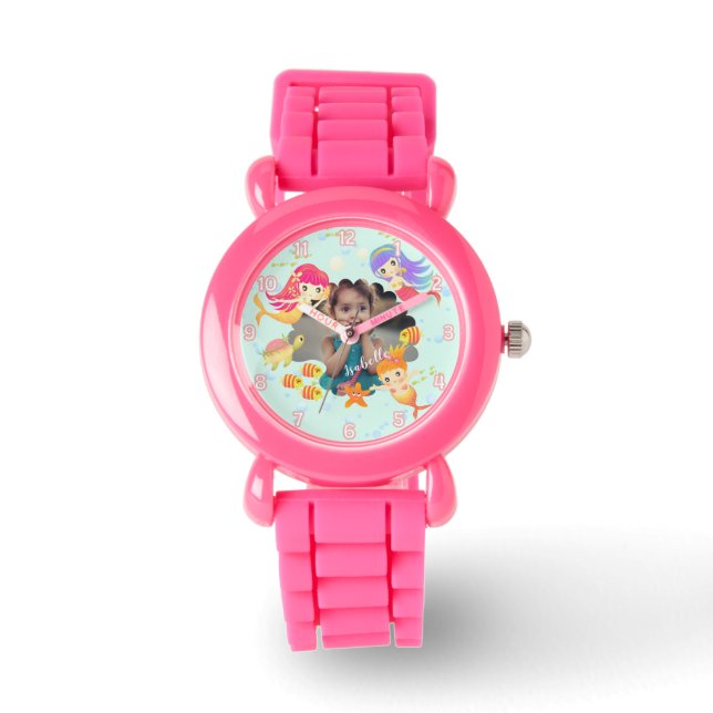 Sjöjungfruar - blåfoto armbandsur (Framsida)