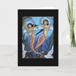Sjöjungfruar Dance & Pray Blank Greeting Card Kort