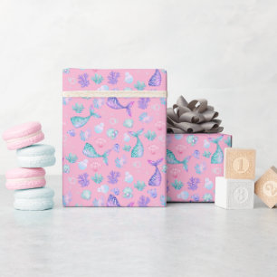 Sjöjungfruar Dream på Cotton Candy Rosa Presentpapper