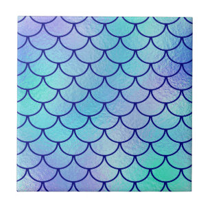Sjöjungfruar för Aqua Blue Grönt Iridescent Kakelplatta