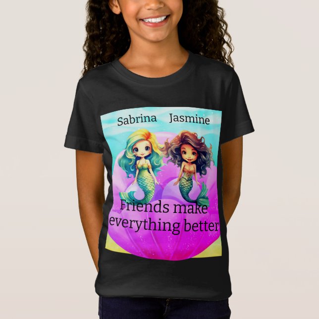 Sjöjungfruar för bästa vänner T-Shirt (Framsida)