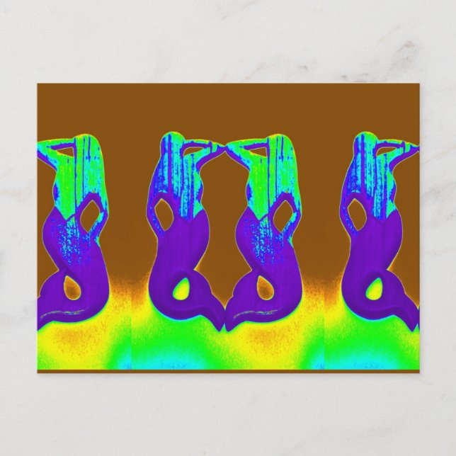 sjöjungfruar för lila-sökning vykort (Framsida)