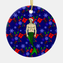 sjöjungfruar från Santa blonde merman ful julafton Julgransprydnad Keramik