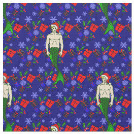 sjöjungfruar från Santa blonde merman ful julafton Tyg