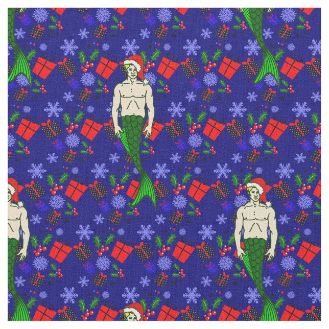 sjöjungfruar från Santa blonde merman ful julafton Tyg (Närbild)