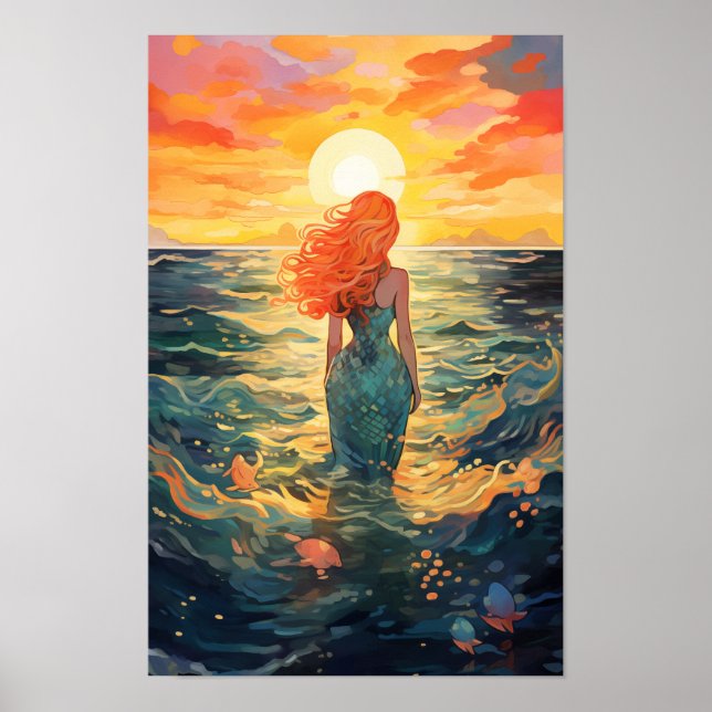 Sjöjungfruar genom konstnärliga bilder #1 poster (Framsidan)