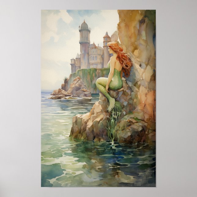 Sjöjungfruar genom konstnärliga bilder #5 poster (Framsidan)