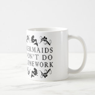 sjöjungfruar gör inte läxablk/den vita muggen kaffemugg