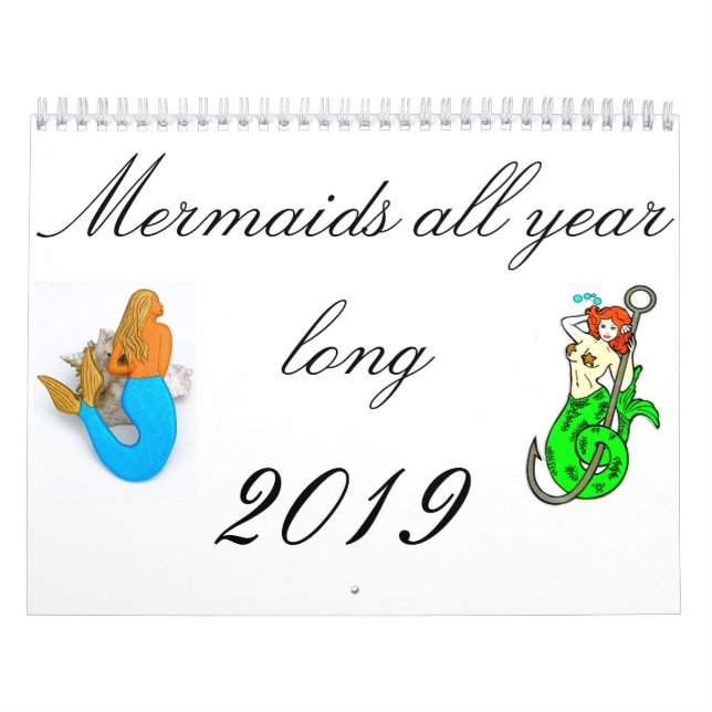 Sjöjungfruar hela året 2019 kalender (Omslag)