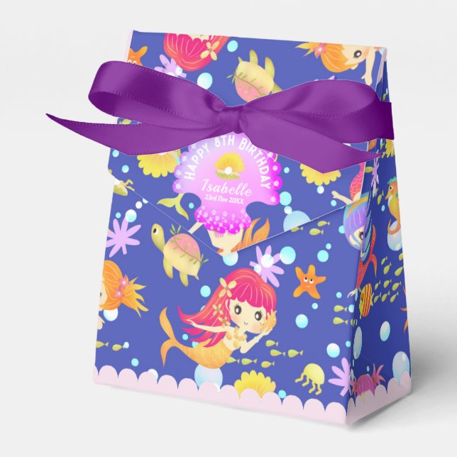 Sjöjungfruar, marinblått presentaskar (Framsidan Sidan)