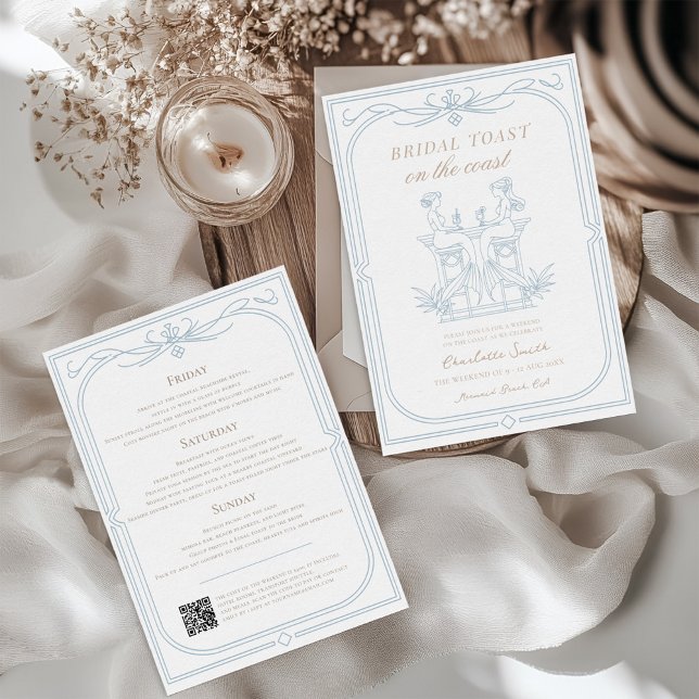 Sjöjungfruar & Martinis Coastal Bachelorette Party Inbjudningar (Skapare uppladdad)