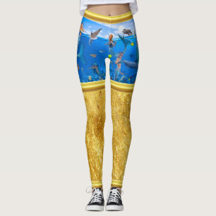 Sjöjungfruar med delfiner leggings