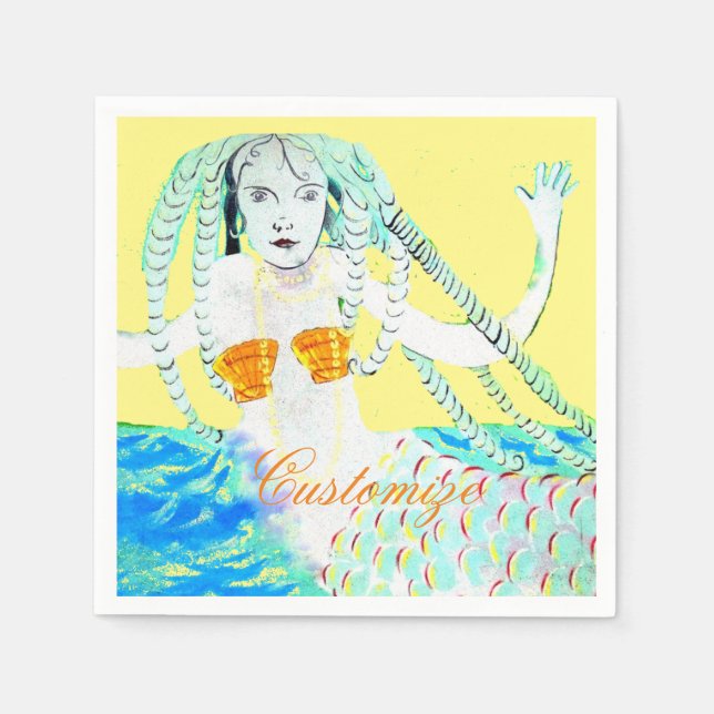 Sjöjungfruar med Dreadlocks Thunder_Cove Pappersservett (Framsidan)