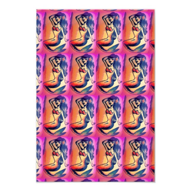 sjöjungfruar med mörk fototryck (Framsidan)