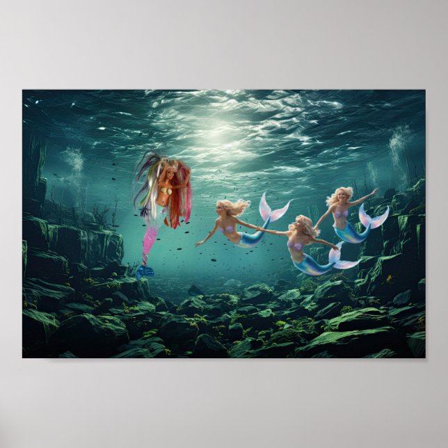 Sjöjungfruar med roligt. poster (Framsidan)