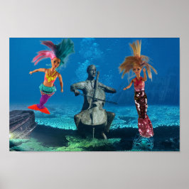 Sjöjungfruar med roligt. poster