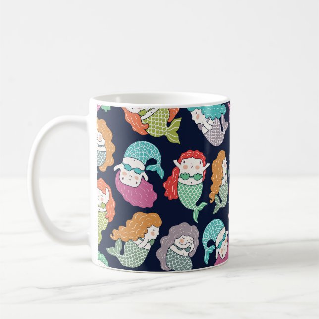 Sjöjungfruar: mönster utan kvalster. kaffemugg (Vänster)