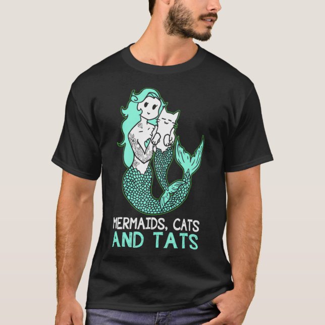 Sjöjungfruar och katter t shirt (Framsida)