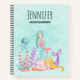 Sjöjungfruar och maneter under havsvattnets färg