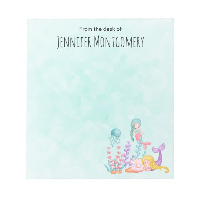 Sjöjungfruar och maneter under havsvattnets färg anteckningsblock (Framsida)