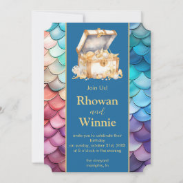 Sjöjungfruar och Pirater födelsedag Inbjudningar