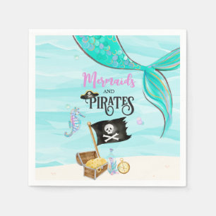 Sjöjungfruar och Pirater födelsedag Pappersservett