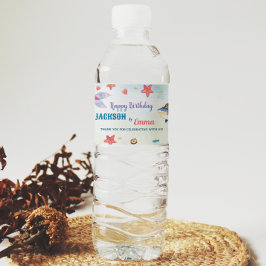 Sjöjungfruar och Pirater Vattenflaska för födelsed Vattenflaskor Etikett