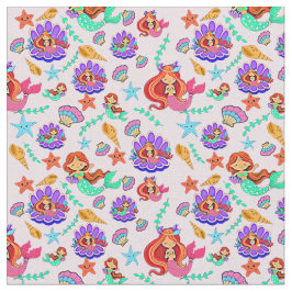 Sjöjungfruar och Snäckor Tyg