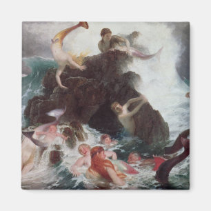 Sjöjungfruar på lek, 1886 (olja på kanfas) magnet