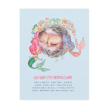 Sjöjungfruar Personlig PHOTO Inbjudan meddelande