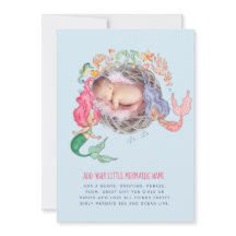 Sjöjungfruar Personlig PHOTO Inbjudan meddelande