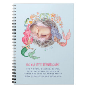 Sjöjungfruar PHOTO Baby Memories Journal Anteckningsbok