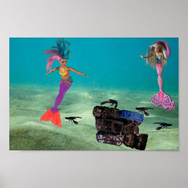 Sjöjungfruar som hjälper humrarna. poster (Framsidan)