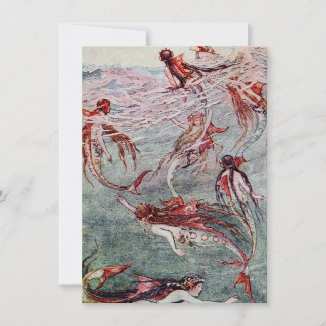 Sjöjungfruar som uppträder i havet (Framsida)