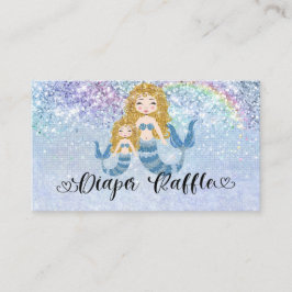 Sjöjungfruar under Sea Blue Blonde Diaper Raffle Tilläggskort