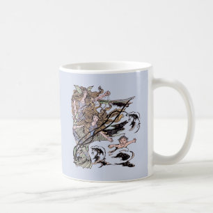 Sjöjungfruar Vintage Viktoriansk illustration Kaffemugg