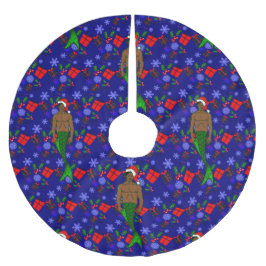 sjöjungfruarna gåvor av ädel julafton julgransmatta borstad polyester