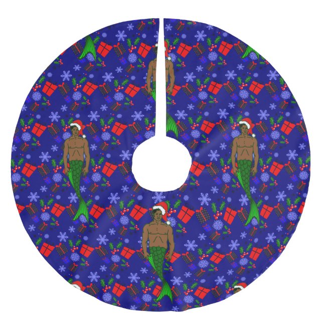 sjöjungfruarna gåvor av ädel julafton julgransmatta borstad polyester (Framsidan)