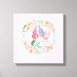 Sjöjungfruarnas bästa vänner för BFF-Personlig Canvastryck